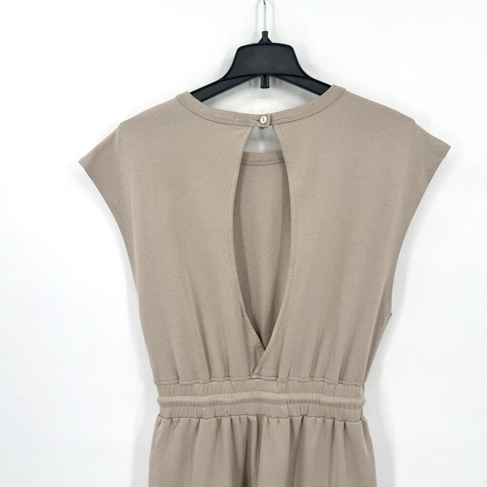 Automet Beige Women’s Size Medium Cap Sleeve Open Back Boho Jumper Romper - Picture 3 of 10